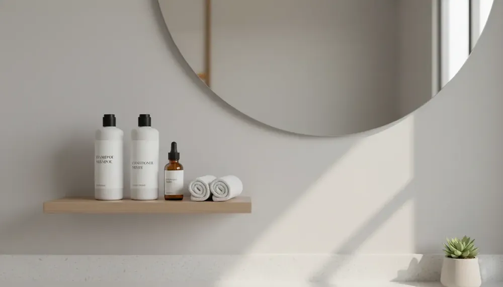 Ванная комната с принадлежностями для ухода за волосами