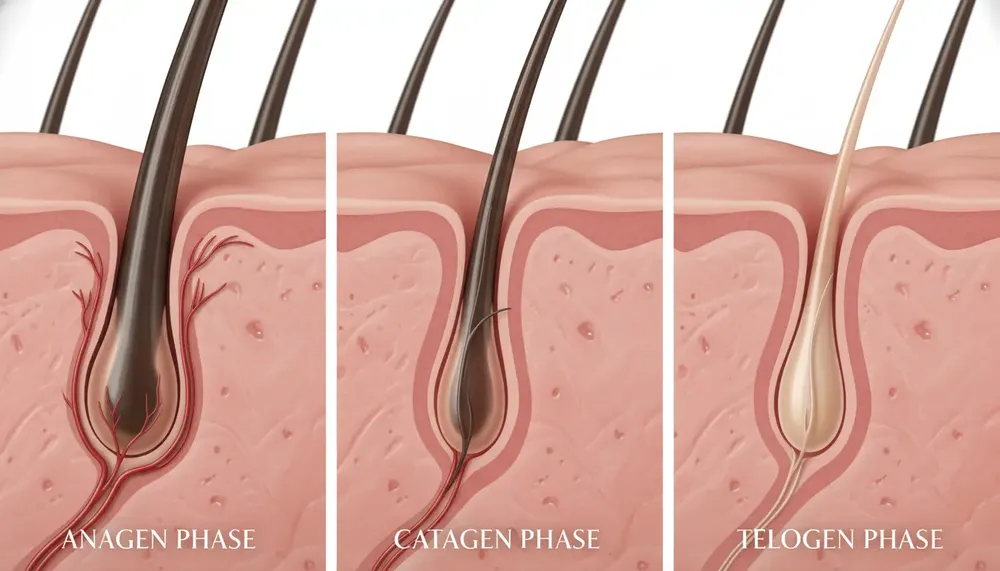Диаграмма жизненного цикла волос